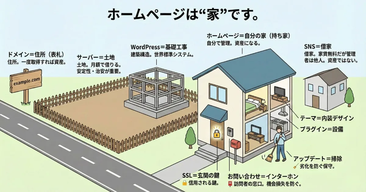 ホームページ＝家の比喩図
