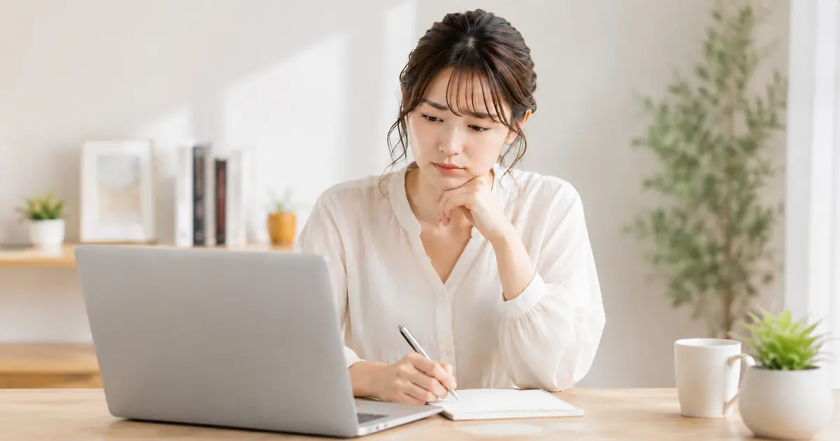 自分の事業やサービスの良さの伝え方に悩んでいるイメージ