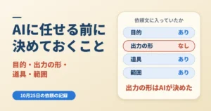 AIに任せる前に決めておくこと――目的・出力の形・道具・範囲