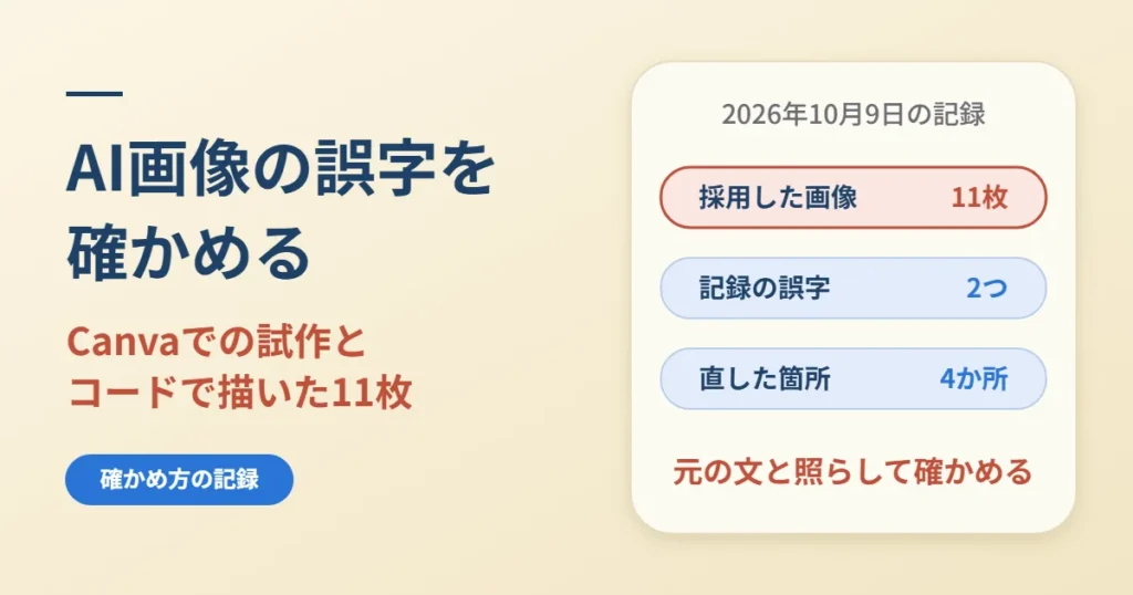 AI画像の誤字を確かめる｜Canvaでの試作とコードで描いた11枚