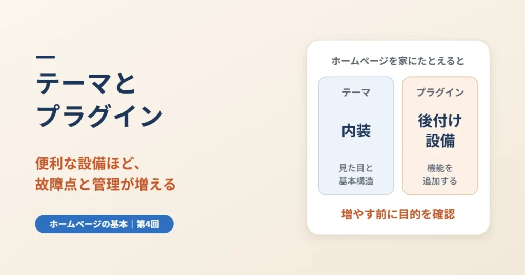 WordPressのテーマとプラグインとは｜選び方と増やしすぎるリスク
